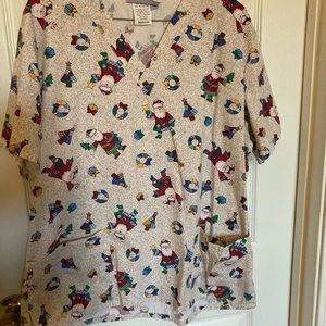 Holiday scrub top